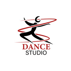logo for dance school, dance studio. vector illustration