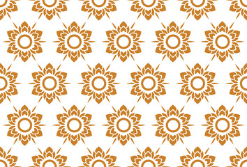 Thai pattern floral seamless on white background
