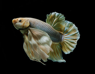 oil paint siames fighting fish..Halfmoon  betta..betta splendens