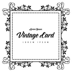 Collection vintage card with blooming flower vector illustration