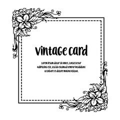 Vintage greeting card with floral hand draw vector illustration