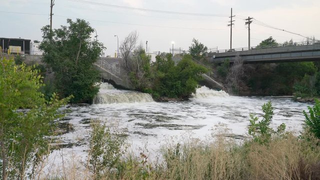 outflow from Denver metro wastewater treatment facility into the South Platte River in Colorado