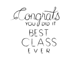 congrats message with hand made font vector illustration design