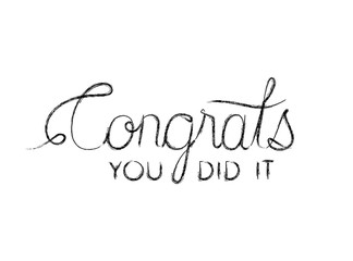 congrats message with hand made font vector illustration design