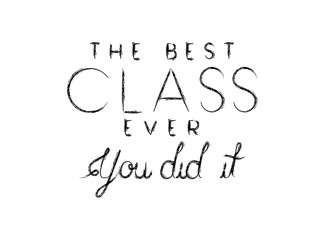class of the year hand made font vector illustration design