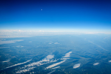 Aerial view from airplane window