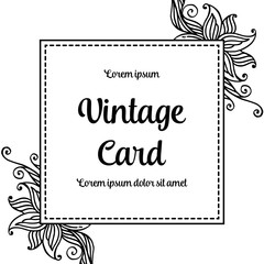 Vintage card greeting card with flower vector illustration