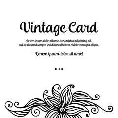 Vintage card greeting card with flower vector illustration
