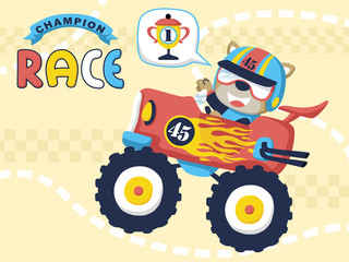 Naklejka premium Ilustracja wektorowa kreskówki