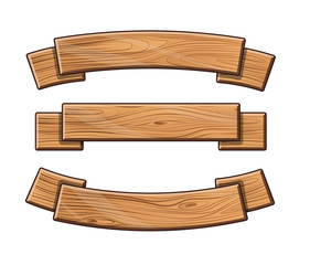 Set of wooden plates. Tape for labels. Isolated. Vintage signs. Place for your text, ad, discounts