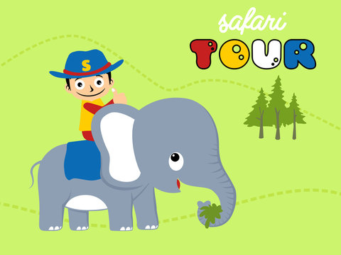 vector cartoon of safari tour 