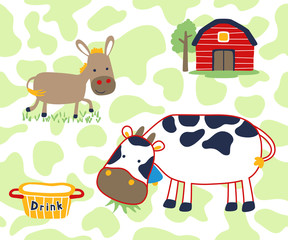 Obraz na płótnie Canvas farm field animals cartoon