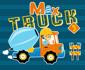 Vector illustration of construction vehicle cartoon