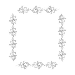 leafs square frame decorative vector illustration design