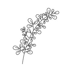 branch with leafs ecology icon vector illustration design