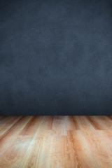 Leather textured wall and wooden floor