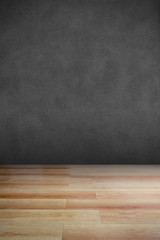 Leather textured wall and wooden floor