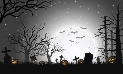 Halloween background with pumpkins
