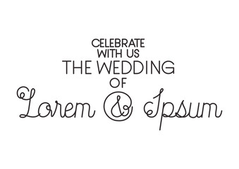 invited wedding with hand made font vector illustration design