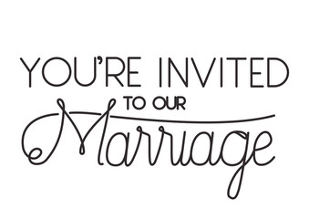 married celebration card with hand made font vector illustration design