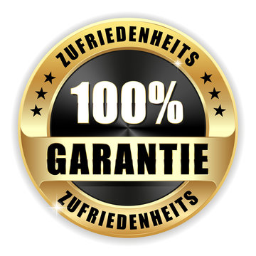 100% Zufriedenheits-Garantie Siegel in gold 