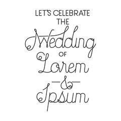 invited wedding with hand made font vector illustration design