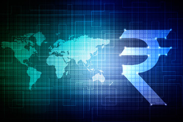 Rupee currency . 2D rendering illustration