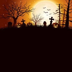 Halloween background with pumpkins