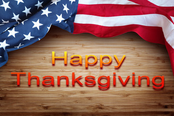 Fototapeta na wymiar American flag. Happy Thanksgiving