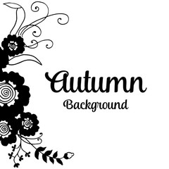 Fototapeta premium Greeting card for autumn with flower design vector illustration