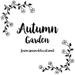 Autumn card floral hand draw design vector illustration