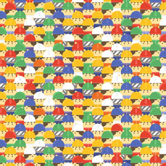 Cute cartoon safety workers pattern for wallpaper and background decorations.