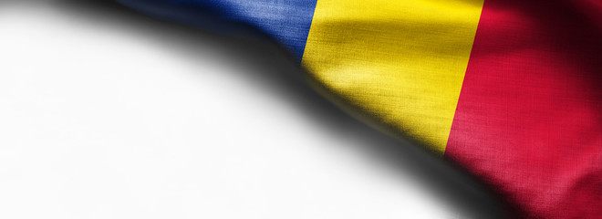 Romania waving flag on white background