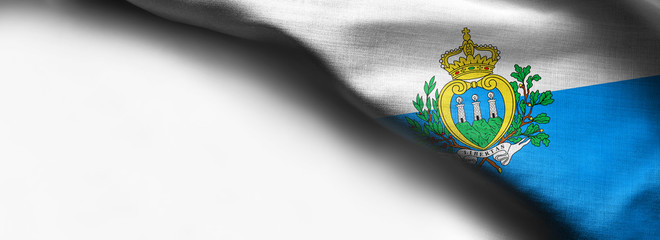 San Marino waving flag on white background