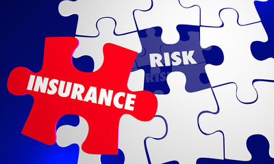 Insurance Coverage Vs Risk Avoid Liability Puzzle Words 3d Illustration