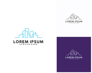 Modern line art City logo template