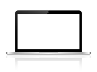 Modern laptop isolated on white Background Vector Icon