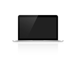 Modern laptop isolated on white Background Vector Icon