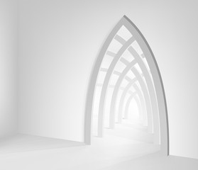 Illustration Ramadan Kareem. Islamic interior mosque with beam of light. Graphic concept for your design