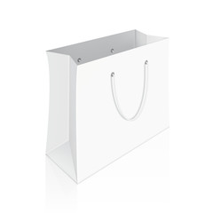 Paper shopping bag  with shadow on background. Graphic concept for your design