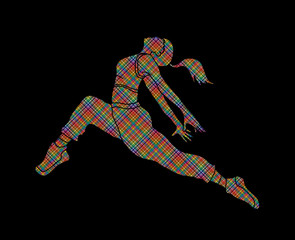 Street dance, B boys dance, Hip Hop Dancing action graphic vector