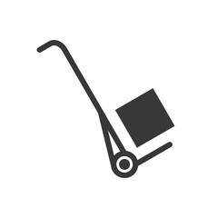 cart and box, shipping and delivery concept set, glyph icon