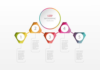 Timeline business infographic template with 5 options or step,can be used for workflow layout on a white background,Vector illustration design,eps10.