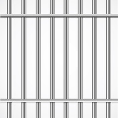 Realistic Detailed 3d Prison Cage Metal Concept Card Background. Vector