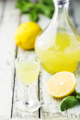 Italian lemon liqueur limoncello