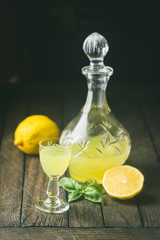 Italian lemon liqueur limoncello