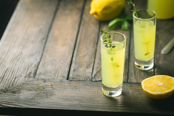 Italian lemon liqueur limoncello