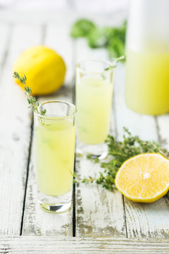 Italian lemon liqueur limoncello