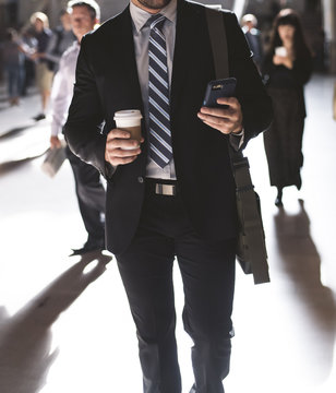 Businessman Commuting  In The City