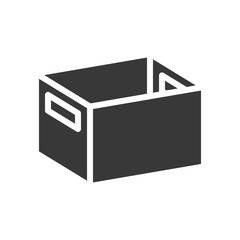 empty open box, shipping and delivery concept set, glyph icon